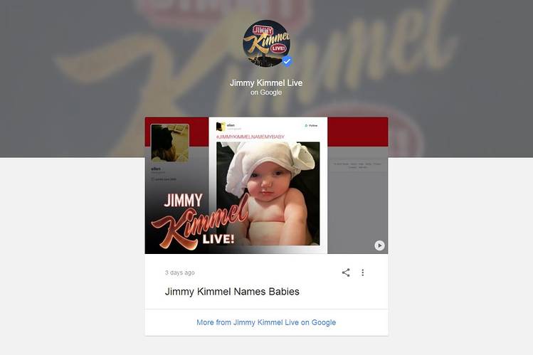 A post by “Jimmy Kimmel Live!,” hosted by Google